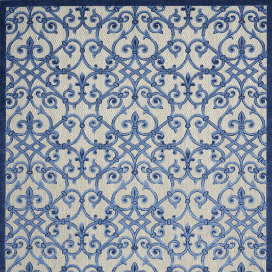 10' X 13' Blue And Gray Indoor Outdoor Area Rug