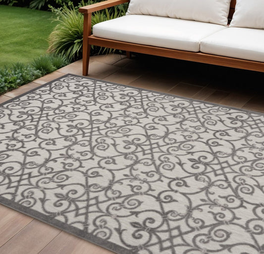 10' X 13' Gray Indoor Outdoor Area Rug