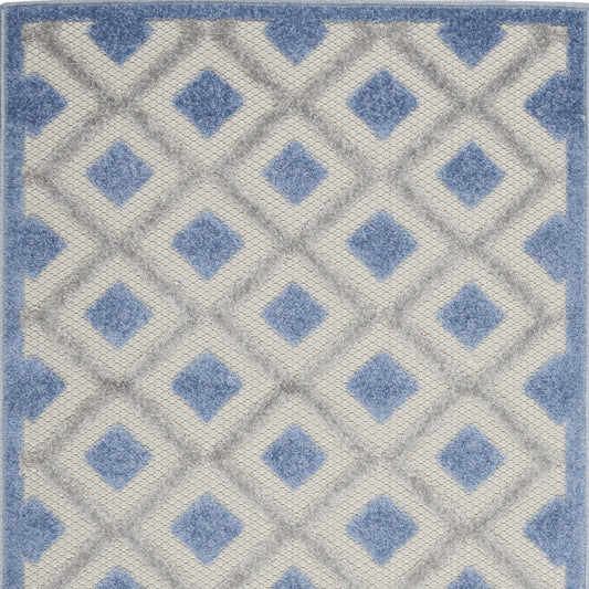 3' X 4' Blue And Gray Indoor Outdoor Area Rug