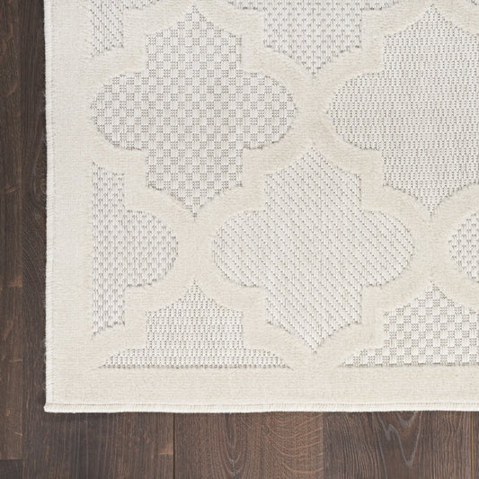 9' X 12' Ivory And White Indoor Outdoor Area Rug