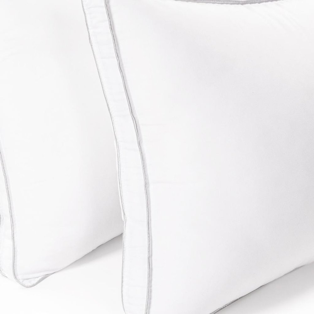 Set of Two Microfiber Down Alternative Medium Hypoallergenic Standard Size Bed Pillows