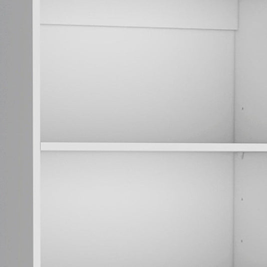 Set of Three White Wood Five Tier Modular Bookcase with Four Doors