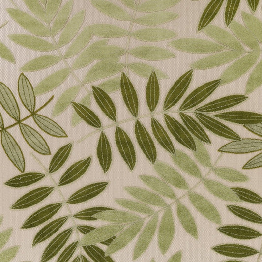 9' X 12' Ivory And Green Palm Leaf Indoor Outdoor Area Rug