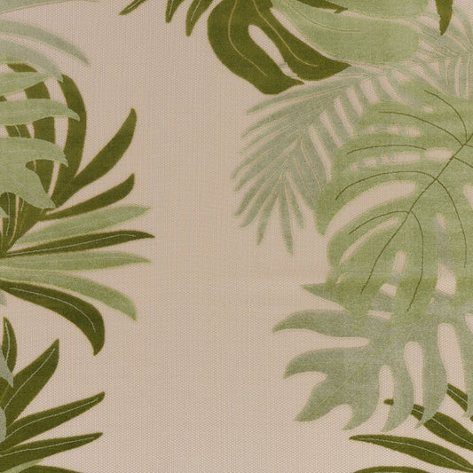 9' X 12' Ivory And Green Palm Leaf Indoor Outdoor Area Rug