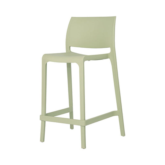 Set of Two 26" Green Heavy Duty Plastic Low Back Outdoor Counter Height Bar Chairs