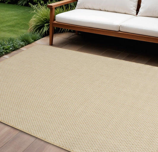 10' X 14' Natural Geometric Indoor Outdoor Area Rug