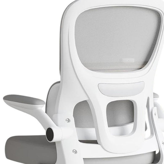 White Adjustable Height Swivel Rolling Gaming Chair