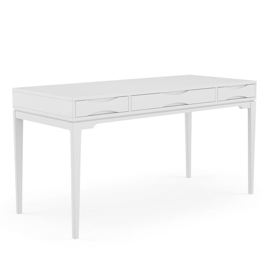 60" White Wood Computer Desk