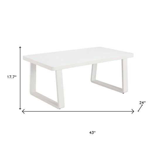 43" White Aluminum Outdoor Coffee Table