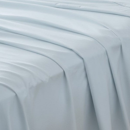 Set of Two Light Blue Cotton Queen Pillowcases