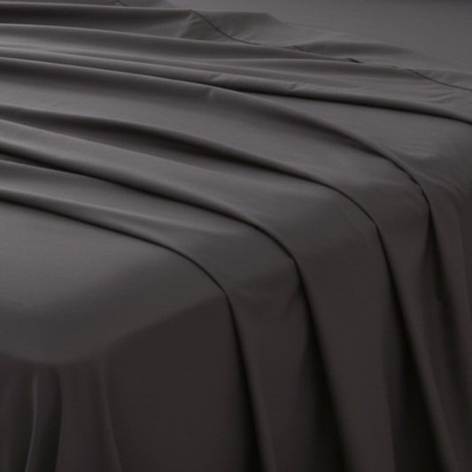 Set of Two Charcoal Cotton King Pillowcases