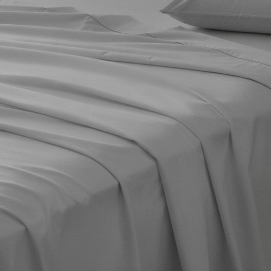 Set of Two Light Gray Cotton King Pillowcases