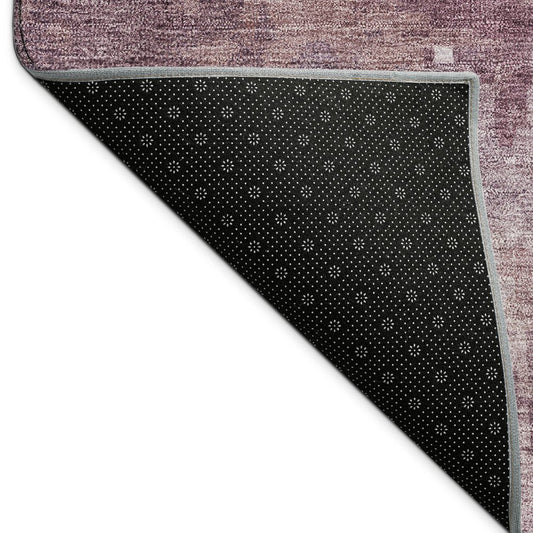 9' X 12' Merlot And Gray Abstract Washable Indoor Outdoor Area Rug