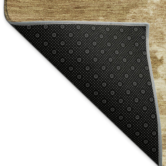 10' X 14' Brown And Beige Abstract Washable Indoor Outdoor Area Rug
