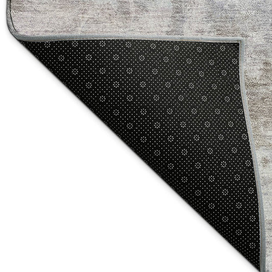 9' X 12' Taupe And Beige Abstract Washable Indoor Outdoor Area Rug