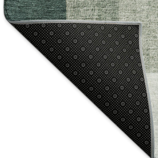 10' X 14' Sage And Ivory Geometric Washable Indoor Outdoor Area Rug