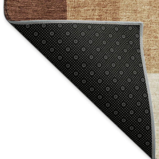 10' X 14' Rust And Beige Geometric Washable Indoor Outdoor Area Rug