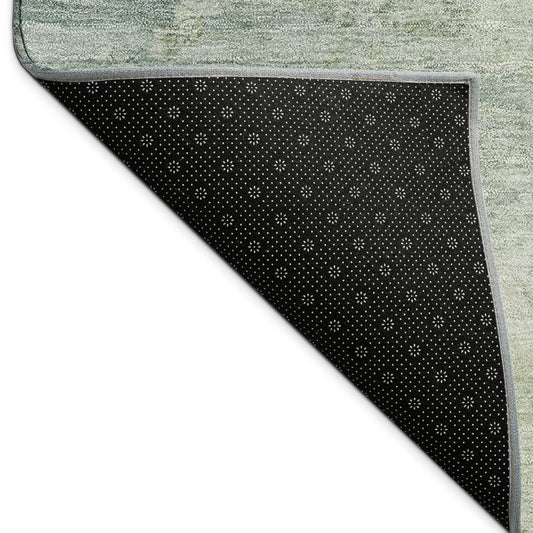 10' X 14' Aqua And Green Abstract Washable Indoor Outdoor Area Rug