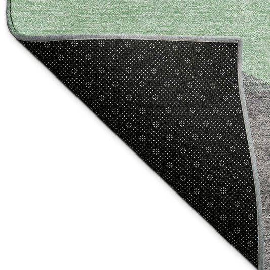 9' X 12' Sage And Beige Abstract Washable Indoor Outdoor Area Rug