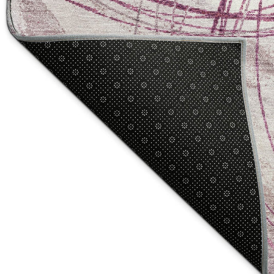 10' X 14' Blush Ivory And Pink Abstract Washable Indoor Outdoor Area Rug