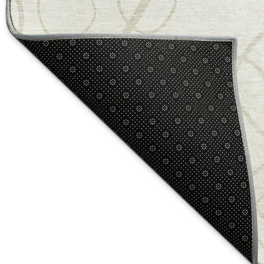 10' X 14' Ivory And Beige Geometric Washable Indoor Outdoor Area Rug