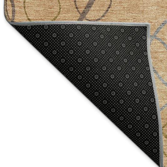 10' X 14' Copper Silver And Rust Geometric Washable Indoor Outdoor Area Rug