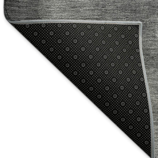 10' X 14' Gray Silver And Black Abstract Washable Indoor Outdoor Area Rug