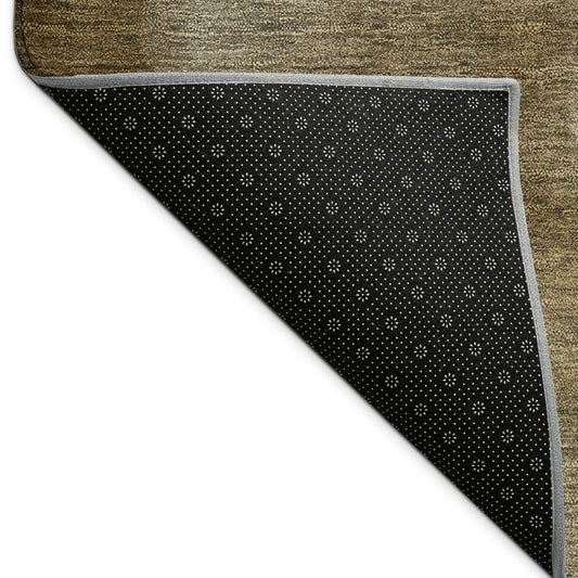 9' X 12' Khaki Brown And Beige Abstract Washable Indoor Outdoor Area Rug
