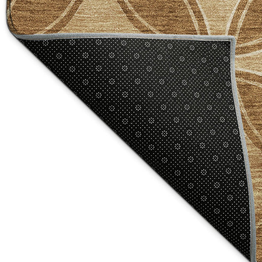 10' X 14' Rust And Beige Geometric Washable Indoor Outdoor Area Rug
