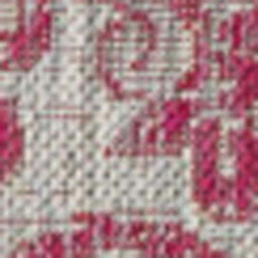 9' X 12' Light Gray And Fuchsia Medallion Indoor Outdoor Area Rug