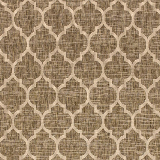 10' X 14' Brown And Beige Geometric Indoor Outdoor Area Rug