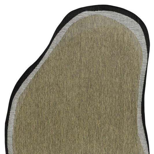 9' X 12' Brown And Black Abstract Indoor Outdoor Area Rug