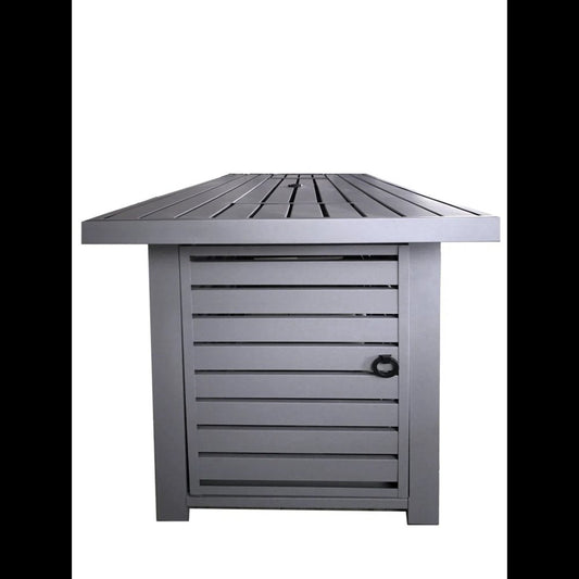 50000 BTU 42" Gray Steel Propane Rectangular Fire Pit With Cover