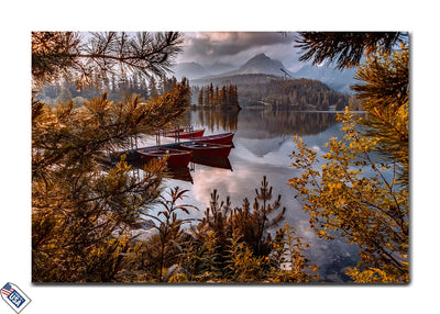 Serene Lake Reflections - Premium Wall Art