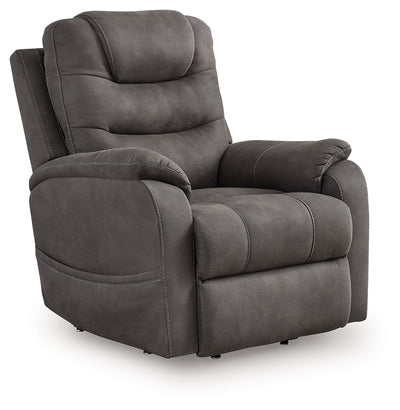 Evee Outdoor & More - Ashley Furniture - Snowfield Living Room - Power Lift Recliner / Gunmetal - 1760912