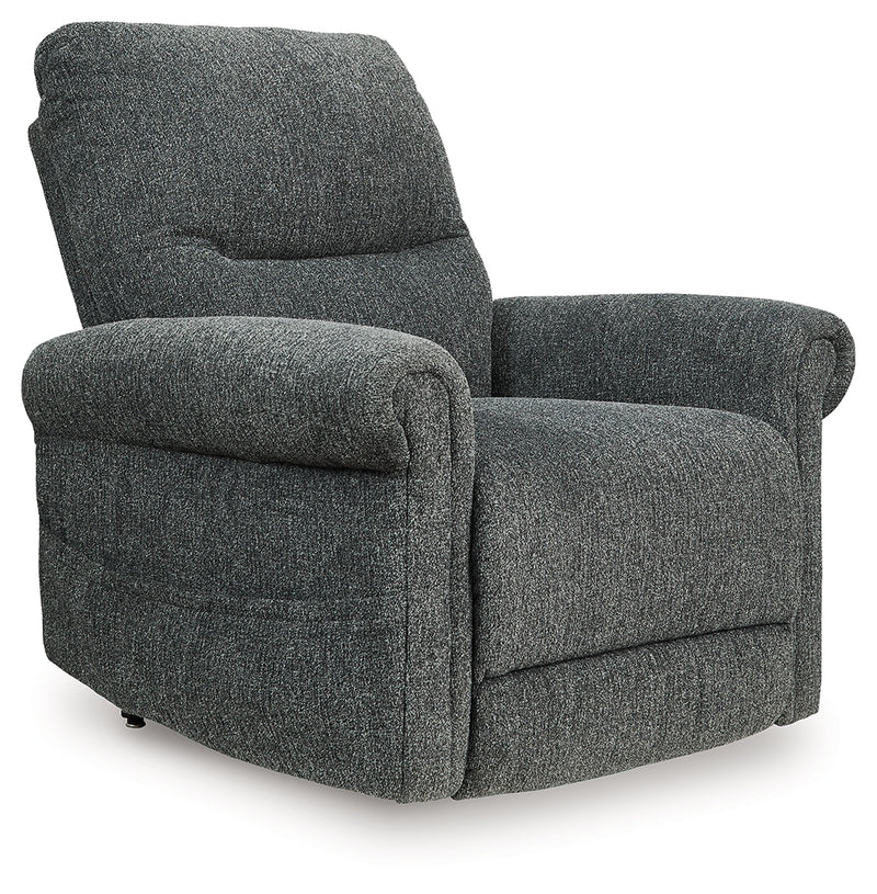 Evee Outdoor & More - Ashley Furniture - Aureta Living Room - Power Lift Recliner / Charcoal - 1790312