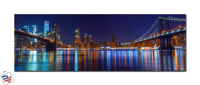 Reflections of Manhattan - Brooklyn and Manhattan Bridges at Night