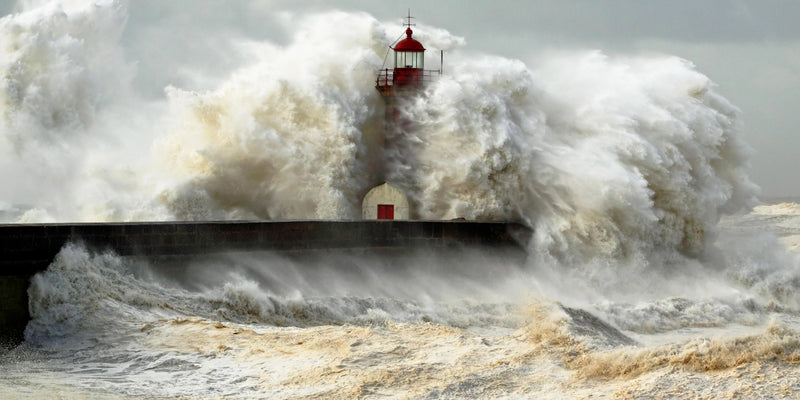 Defiance Against the Storm - Lighthouse Braving the Waves