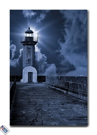 Moonlit Sentinel - Mystical Lighthouse Scene