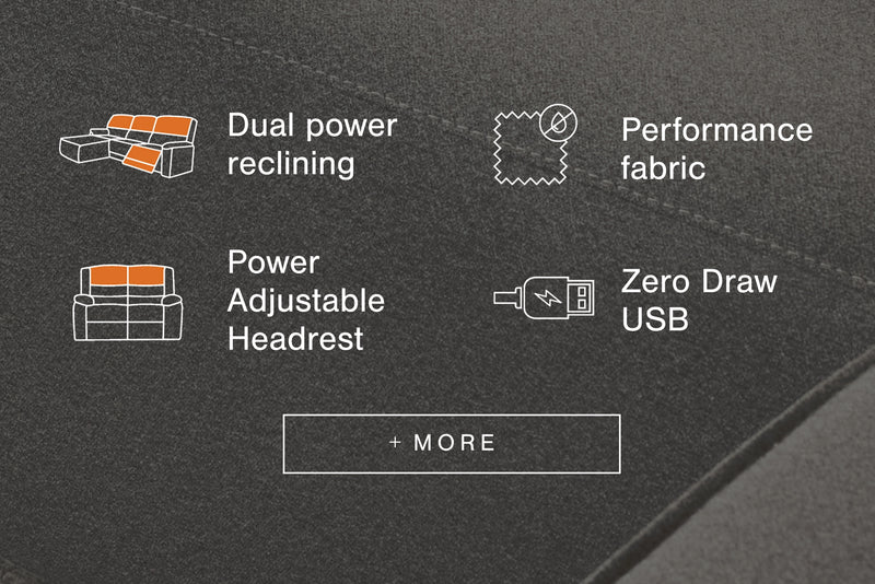 Evee Outdoor & More - Ashley Furniture - ModMax II Sectional - 5-Piece Power Reclining Sectional with Chaise / Salt and Pepper - 65906S16