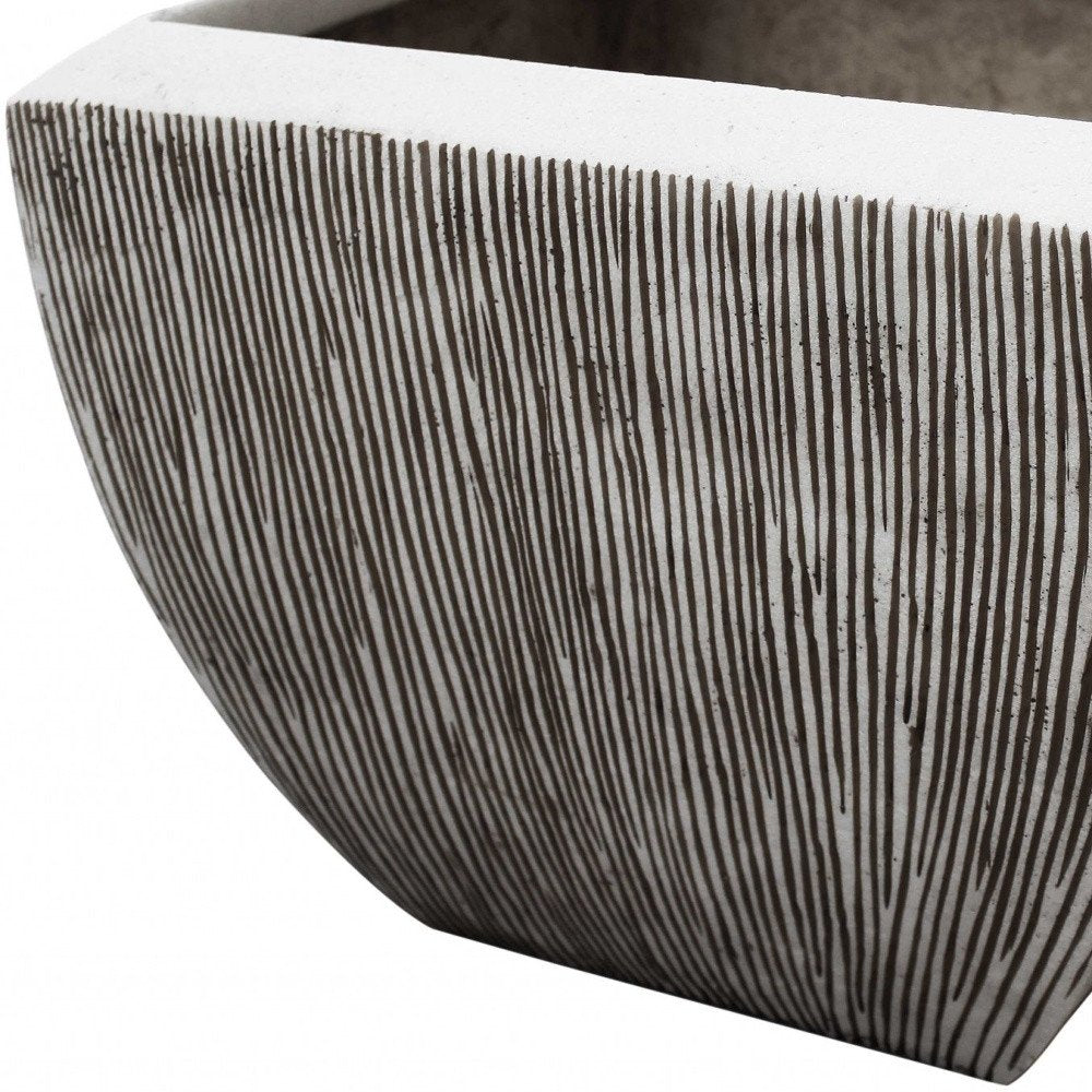 Large Distressed And Ribbed Flower Pot Planter