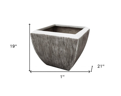 Large Distressed And Ribbed Flower Pot Planter