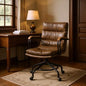 Coffee and Dark Brown Swivel Leather Rolling Executive Office Chair