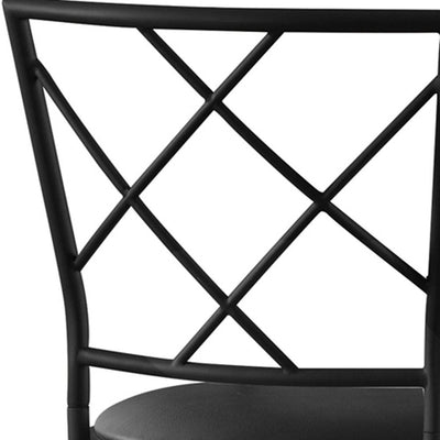 Set of Two 28" Black Metal Bar Chairs
