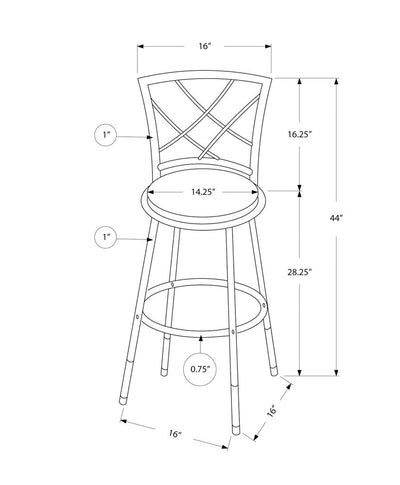 Set of Two 28" Gray and White Metal Bar Chairs