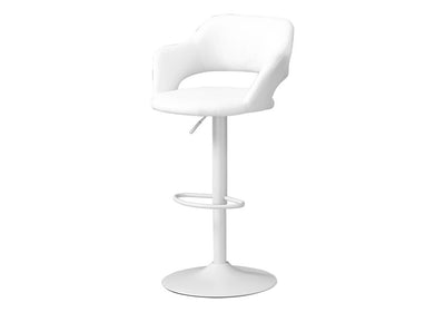 White Metal Low Back Bar Height Bar Chair