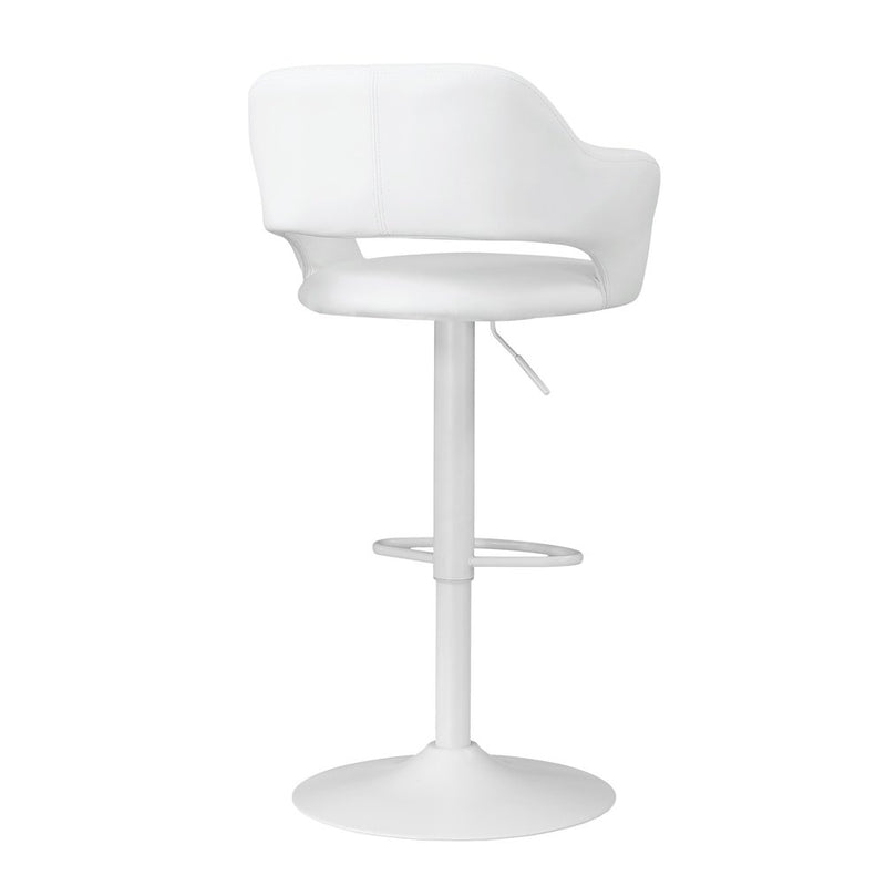 White Metal Low Back Bar Height Bar Chair