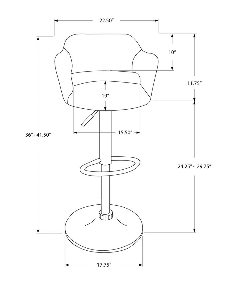 White Metal Low Back Bar Height Bar Chair