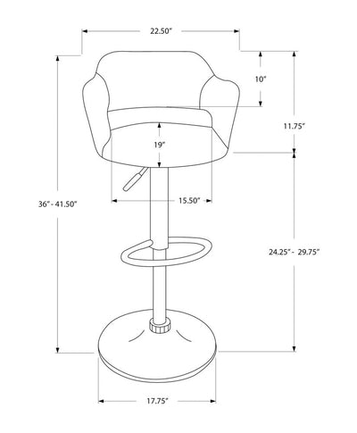 White Metal Low Back Bar Height Bar Chair