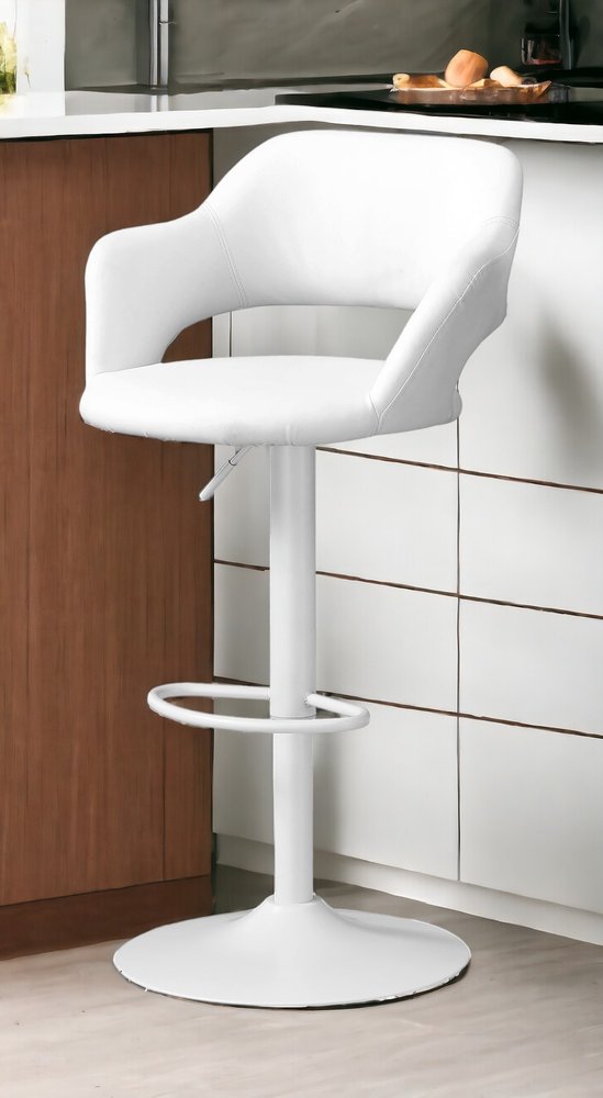 White Metal Low Back Bar Height Bar Chair